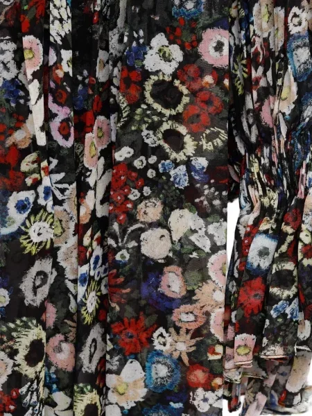 Rochie maxi Khaite cu model floral de costum negru