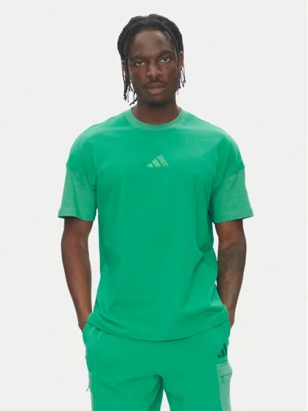 Adidas Pantaloni scurți sport ALL SZN French Terry Colorblock verde