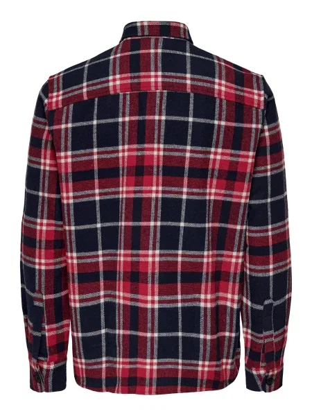 Only & Sons Srajca MILO mornarska / češnjevo rdeča / svetlo rdeča bela
