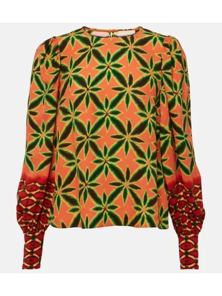 Top Ulla Johnson z krepy pomarańczowy