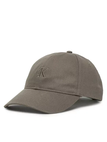 Calvin Klein Kepurė su snapeliu Monogram Embroidery Baseball Cap pilka