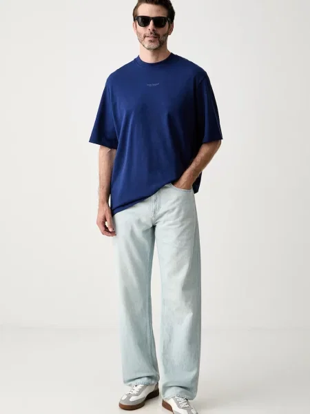 Armani Exchange tricou basic de damă din albastru