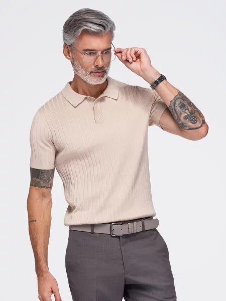 Polo majica Ombre bež
