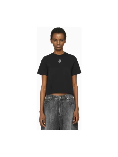 Haftowana krótka koszulka Jw Anderson czarna
