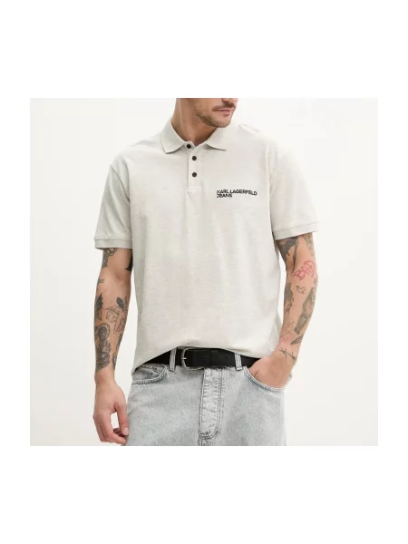 Tricou polo Karl Lagerfeld bej