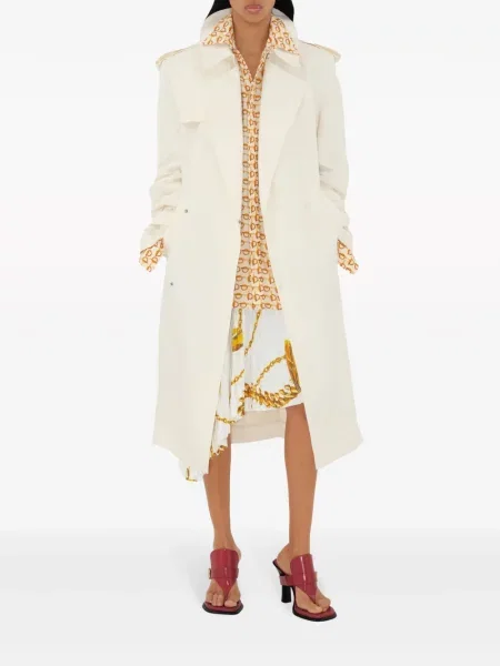 Raštuotas asimetriškas sijonas Burberry balta