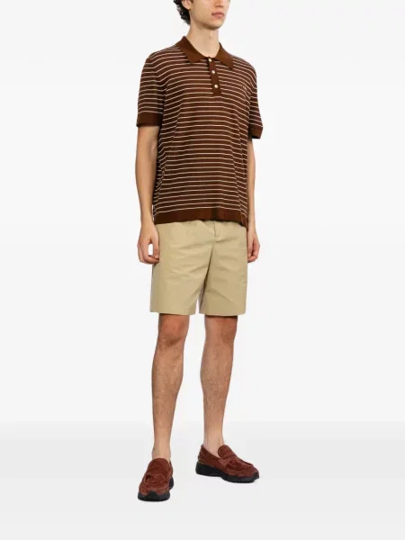 Tricou polo A.p.c. cu broderie maro