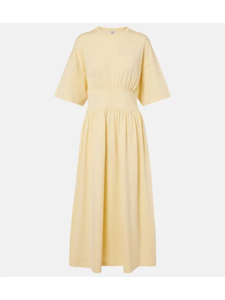 Rochie midi Toteme din jerseu galben