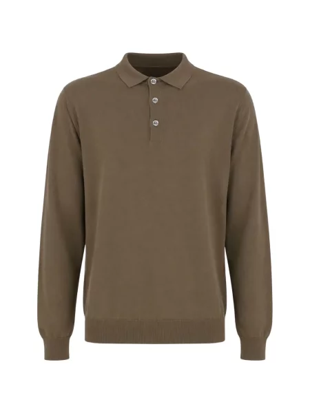 Lung tricou polo Drumohr tricotate verde