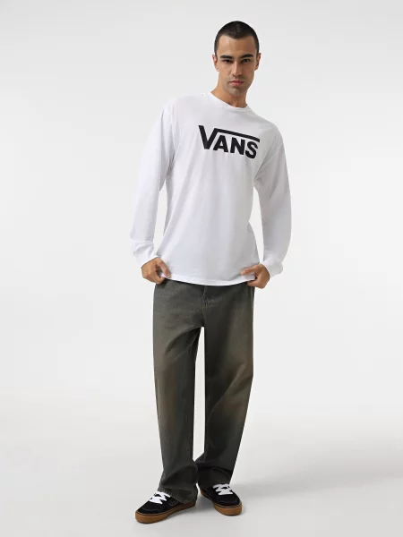 Классический лонгслив Vans белый