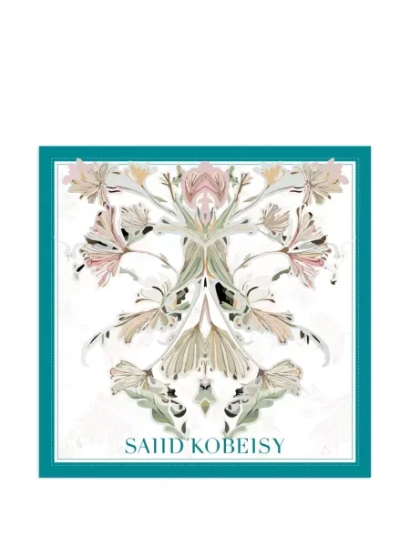 Fular Saiid Kobeisy cu model floral alb