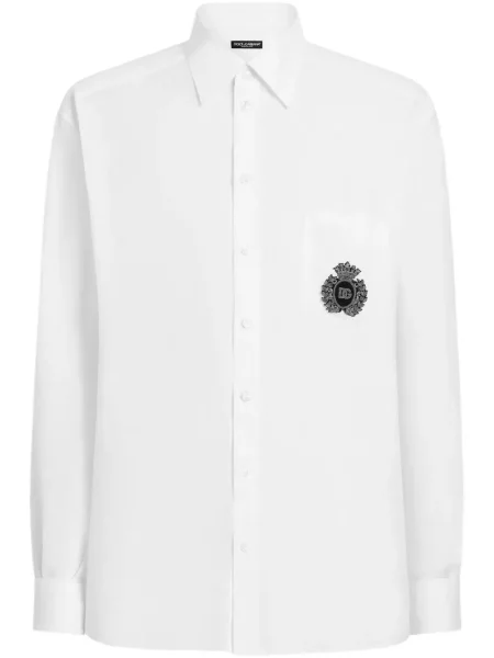 Cămașă Dolce & Gabbana cu broderie alb