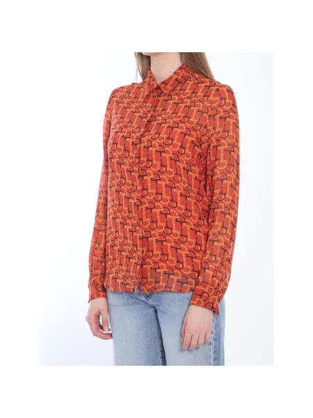 Koszula Gucci z nadrukiem pomarańczowa