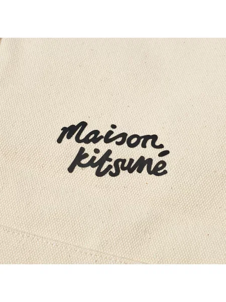 Torebka Maison Kitsune z nadrukiem beżowa