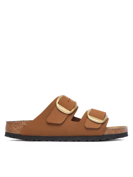 Pantofle Birkenstock s přezkou hnědé