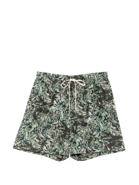 Pantaloni scurți Auralee de mătase cu imagine maro