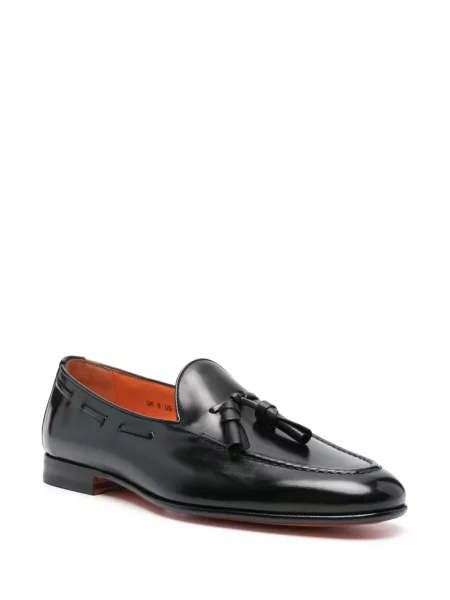 Pantofi loafer Santoni din piele negru
