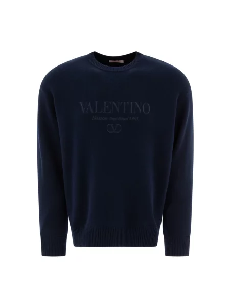 Lniana bluza Valentino Garavani niebieska