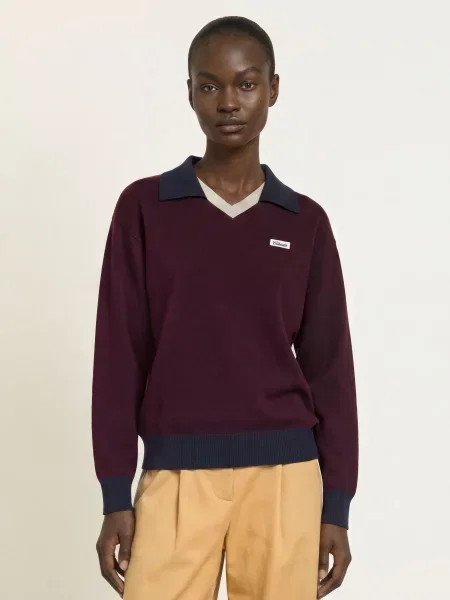 Claudie Pierlot Sweter rot fioletowy