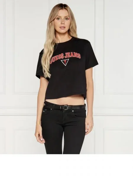 Guess Jeans Tricou | Cropped Fit negru