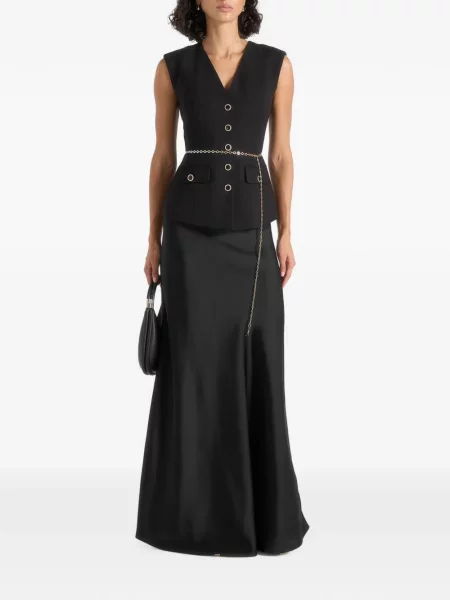 Cu centură rochie maxi Manière De Voir din satin negru