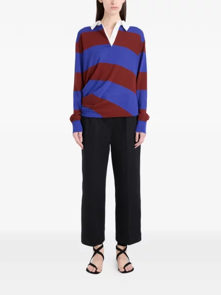Top Proenza Schouler cu dungi drapat albastru