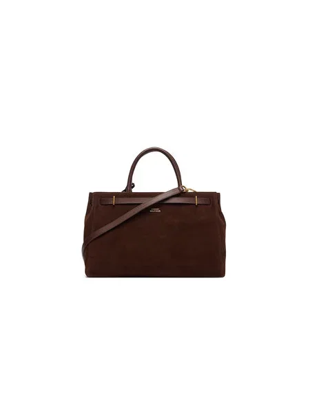 TOMMY HILFIGER Kabelka TOTE SUEDE / tmavohnedá hnedá