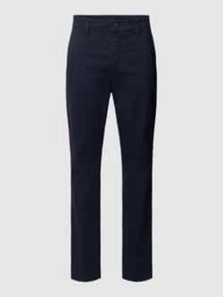 Chinosy o kroju tapered fit z wpuszczanymi w stylu francuskim Boss Orange granatowe