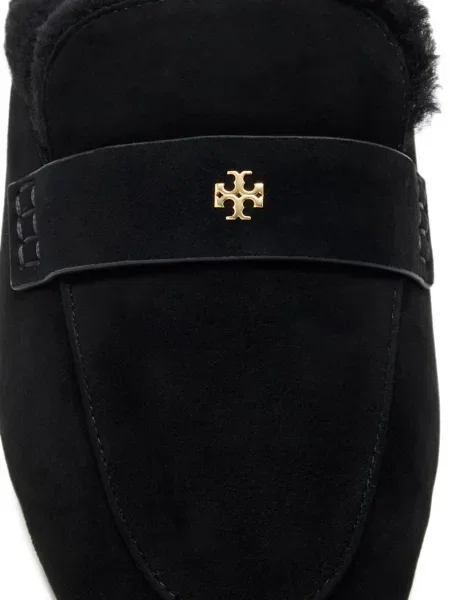 Papuci tip mules Tory Burch din piele de oaie negru