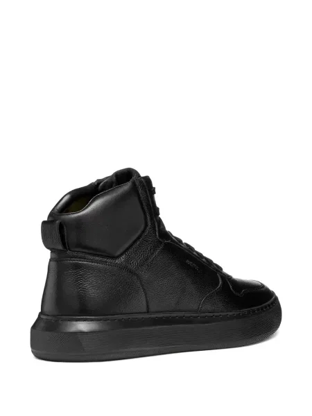 Botine Geox din piele cu autograf negru