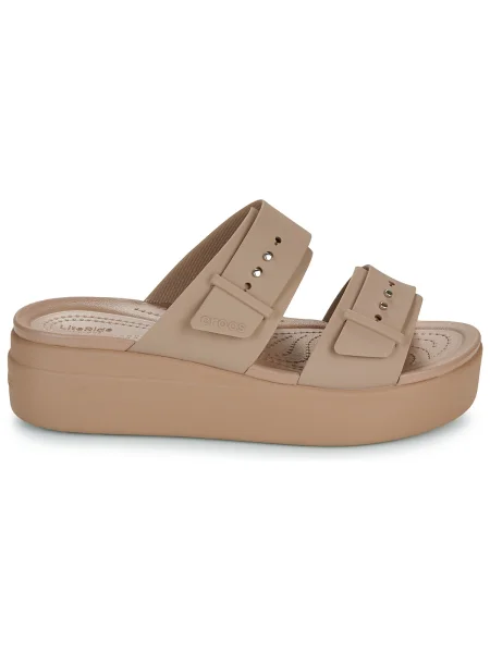 Šľapky Crocs s prackou na kline béžová