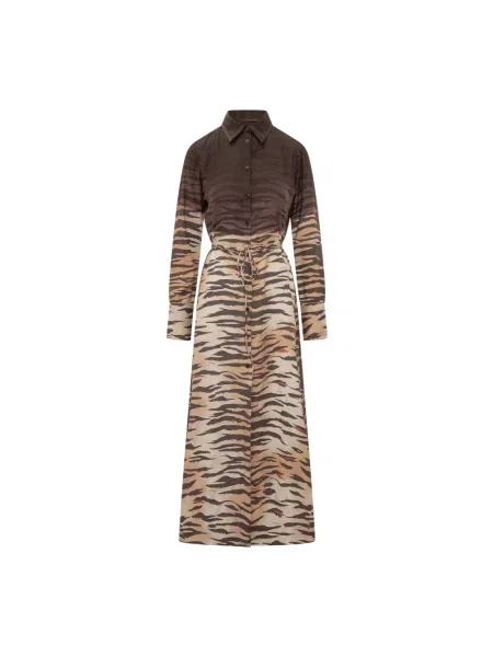 Sukienka koszulowa Pinko brązowa