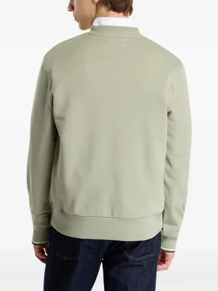 Pulover Fred Perry cu decolteu rotund verde