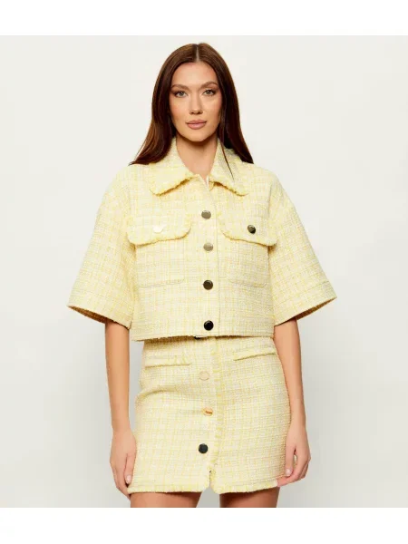 Liu Jo Jachetă | Cropped Fit cu adaos de lână galben