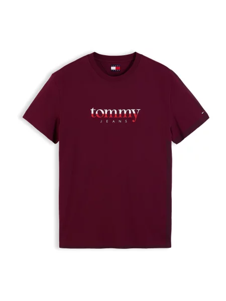 Tommy Jeans Tricou mov zmeură / roșu intens alb