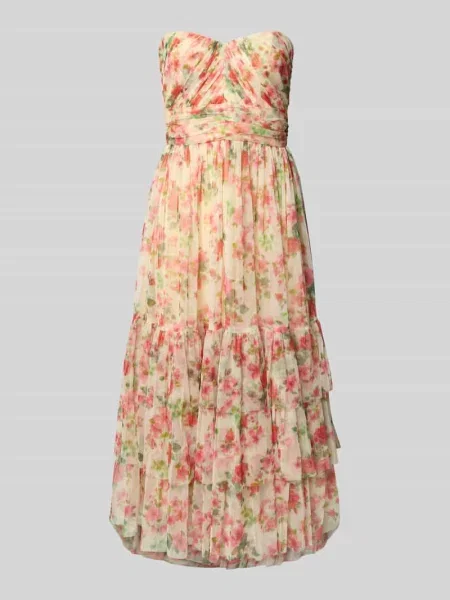 Sukienka midi z kwiatowym nadrukiem allover Lace & Beads