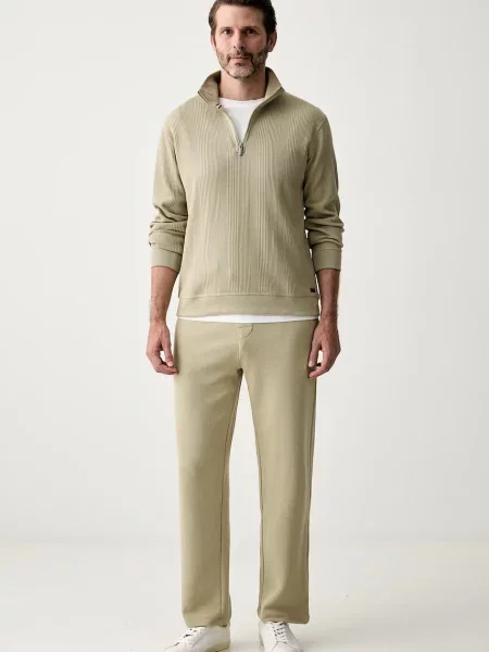 BOSS hanorac de loungewear pentru bărbați cu Structure Zip verde