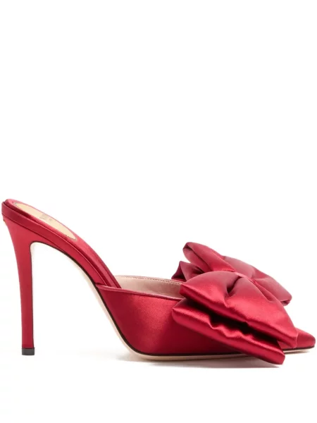 Papuci tip mules Valentino Garavani din satin roșu
