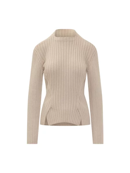 Dzianinowy sweter Victoria Beckham beżowy