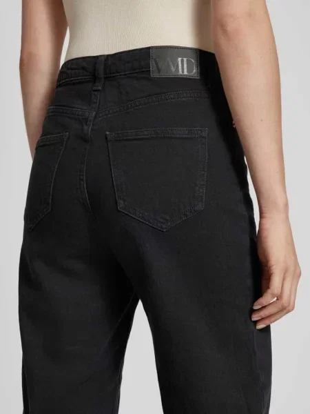 Jeansy z szeroką nogawką z mieszanki bawełny model ‘TESSA’ Vero Moda czarne