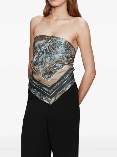 Копринена блуза Christopher Esber синьо