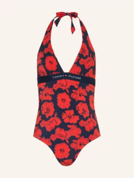 Tommy Hilfiger Strój Kąpielowy Z Wiązaniem Na Szyi rot czerwony