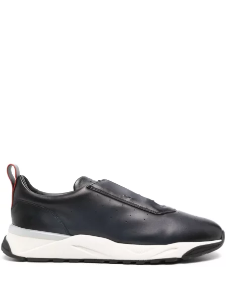 Sneakerși Santoni din piele albastru