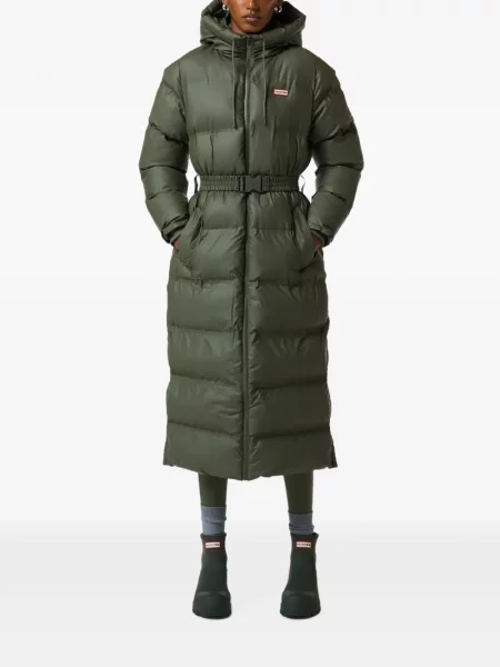 Cu centură palton Hunter verde