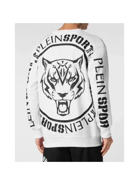 Bluza sportowa Plein Sport w tygrysie prążki biała