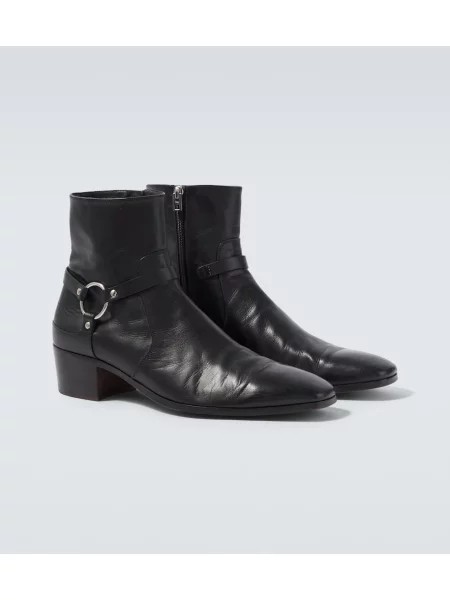 Cizme scurte Tom Ford din piele negru