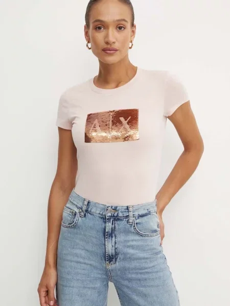 Тениска Armani Exchange розово