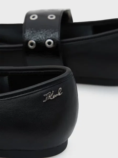Кожаные балетки Karl Lagerfeld черные