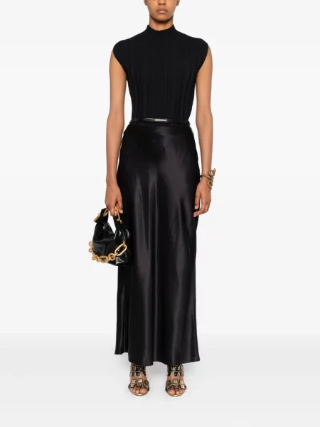 Fusta maxi Tom Ford de mătase negru
