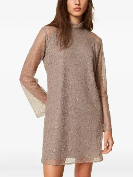 Scurt rochie Twinset cu paiete din dantelă